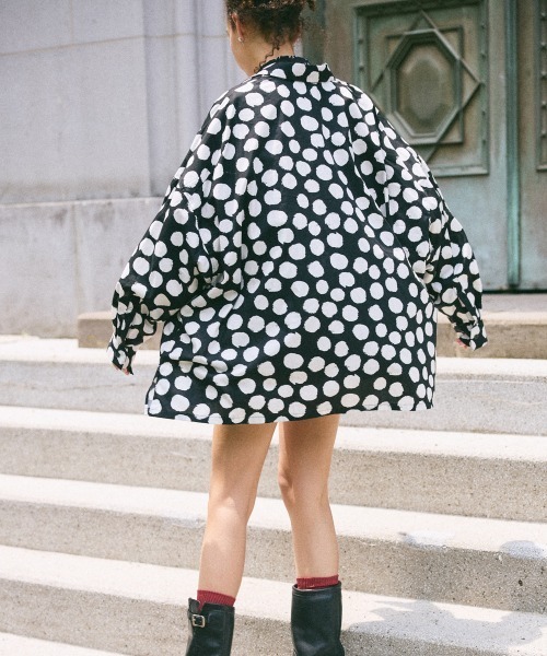 rehacer(レアセル)の「rehacer : Hand Paint Dot Dolman Shirt / ハンドペイント ドット ドルマンシャツ(シャツ/ブラウス・メンズ・ブラック/ブルー・LARGE/MEDIUM/SMALL)」の10枚目の写真