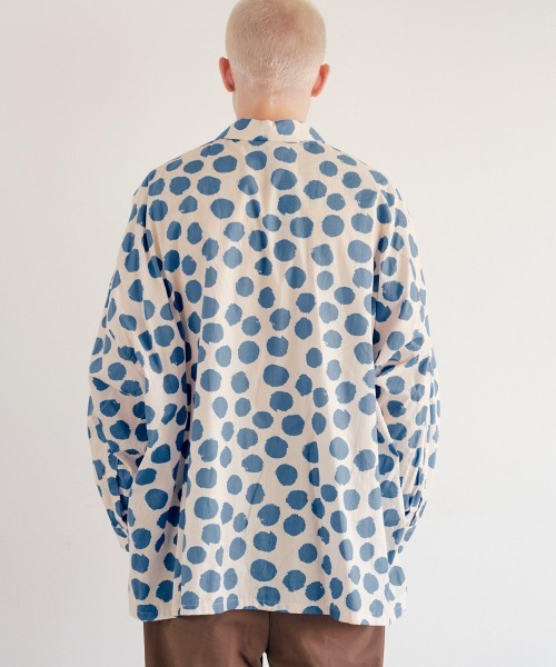 rehacer(レアセル)の「rehacer : Hand Paint Dot Dolman Shirt / ハンドペイント ドット ドルマンシャツ(シャツ/ブラウス・メンズ・ブラック/ブルー・LARGE/MEDIUM/SMALL)」の5枚目の写真