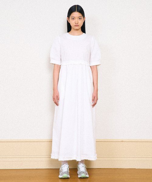 PARTIMENTO WOMEN(パルティメントウィメン)の「パフスリーブマキシドレス_ホワイト(ワンピース・レディース・その他・ONE SIZE)」の1枚目の写真