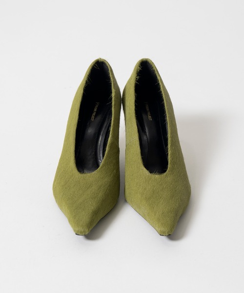 PRANK PROJECT（プランクプロジェクト）の「【2026Summer Pre-Order】ポニーヘアカーブウェッジパンプス / Pony Hair Curve Wedge Pumps（パンプス・レディース・ライトグリーン/マルチ・38/37/36）」の11枚目の写真