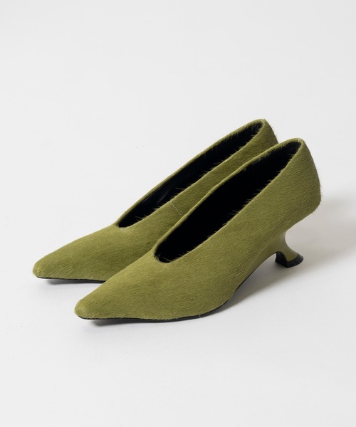 PRANK PROJECT（プランクプロジェクト）の「【2026Summer Pre-Order】ポニーヘアカーブウェッジパンプス / Pony Hair Curve Wedge Pumps（パンプス・レディース・ライトグリーン/マルチ・38/37/36）」の12枚目の写真
