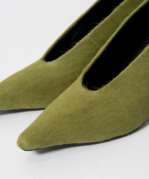 PRANK PROJECT（プランクプロジェクト）の「【2026Summer Pre-Order】ポニーヘアカーブウェッジパンプス / Pony Hair Curve Wedge Pumps（パンプス・レディース・ライトグリーン/マルチ・38/37/36）」の13枚目の写真