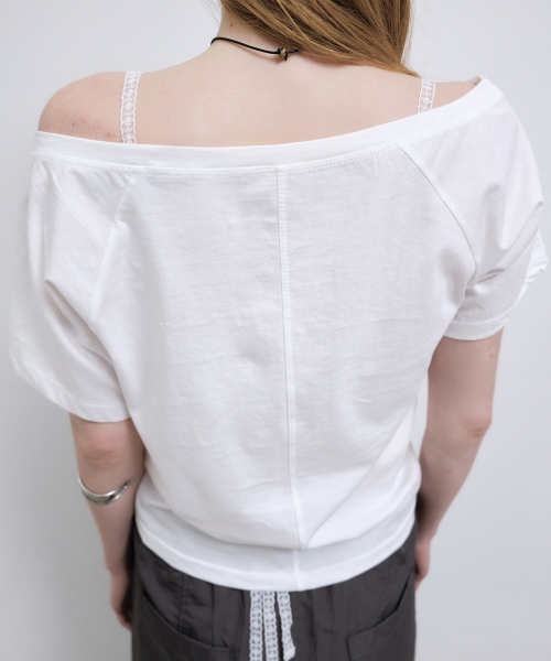 NICK&NICOLE（ニックアンドニコール）の「RAGLAN LETTERING TOP_IVORY（Tシャツ/カットソー・レディース・その他・FREE）」の3枚目の写真