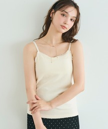 OUT BRA ベロアカップ付きレースキャミソール