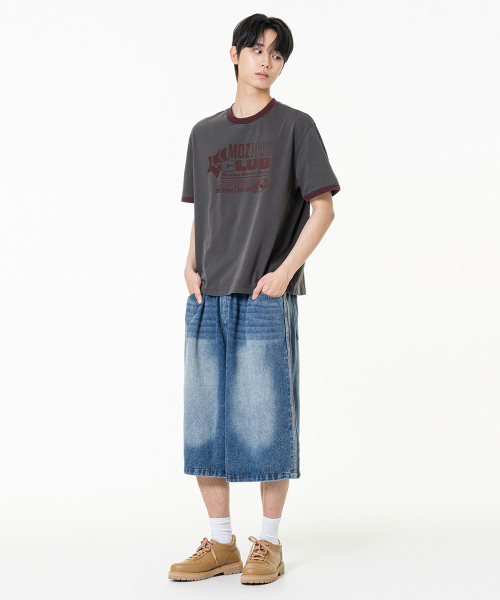MOZMOZ(モズモズ)の「ムードイット リンガークロップピグメント半袖Tシャツチャコール(Tシャツ/カットソー・レディース・その他・1/3/2)」の4枚目の写真