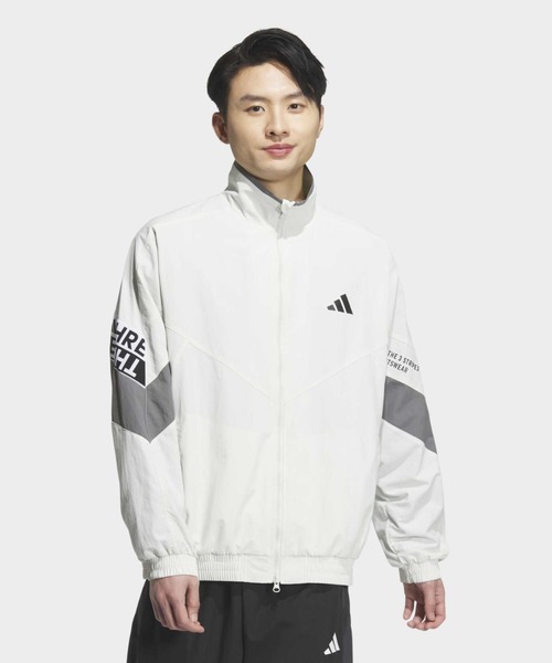 adidas(アディダス)の「ワーディングパック ルーズフィット メッシュ裏地付き ウーブンジャケット / アディダス adidas(ジャージ・メンズ・グレー・XX-LARGE/LARGE/MEDIUM/SMALL/X-LARGE/X-SMALL)」の1枚目の写真