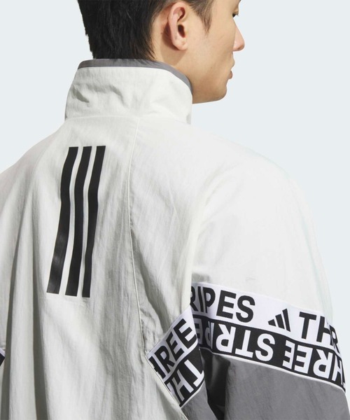 adidas(アディダス)の「ワーディングパック ルーズフィット メッシュ裏地付き ウーブンジャケット / アディダス adidas(ジャージ・メンズ・グレー・XX-LARGE/LARGE/MEDIUM/SMALL/X-LARGE/X-SMALL)」の5枚目の写真
