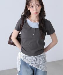 FREE'S MART | ◆インナーレイヤードボーダーヘンリーネックＴシャツ(Tシャツ/カットソー)