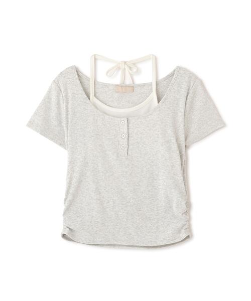 FREE'S MART(フリーズマート)の「◆インナーレイヤードボーダーヘンリーネックTシャツ(Tシャツ/カットソー・レディース・ブラック/ブラウン系その他2/ホワイト系その他2/グレー系その他・FREE)」の6枚目の写真