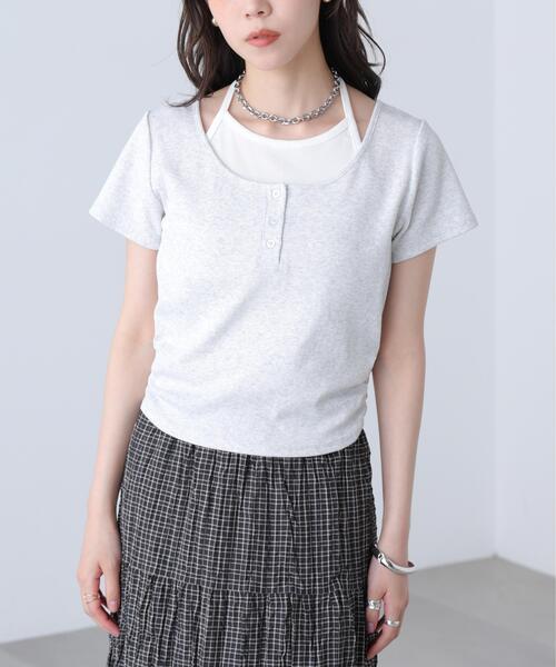 FREE'S MART(フリーズマート)の「◆インナーレイヤードボーダーヘンリーネックTシャツ(Tシャツ/カットソー・レディース・ブラック/ブラウン系その他2/ホワイト系その他2/グレー系その他・FREE)」の12枚目の写真