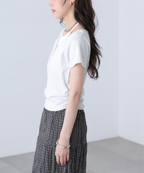 FREE'S MART(フリーズマート)の「◆インナーレイヤードボーダーヘンリーネックTシャツ(Tシャツ/カットソー・レディース・ブラック/ブラウン系その他2/ホワイト系その他2/グレー系その他・FREE)」の13枚目の写真