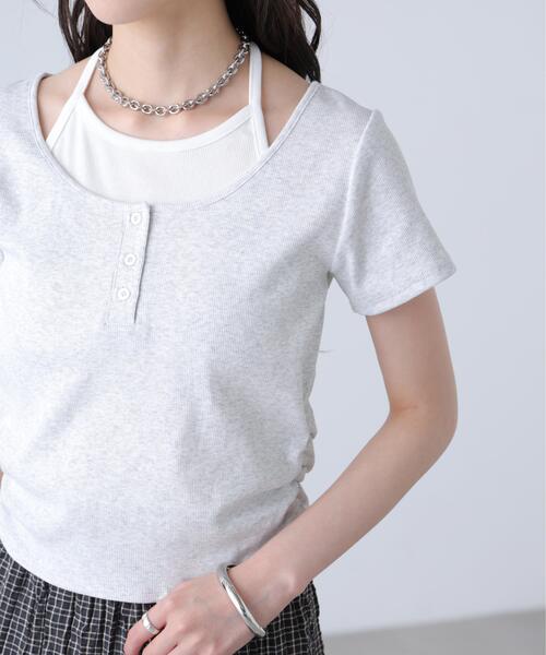 FREE'S MART(フリーズマート)の「◆インナーレイヤードボーダーヘンリーネックTシャツ(Tシャツ/カットソー・レディース・ブラック/ブラウン系その他2/ホワイト系その他2/グレー系その他・FREE)」の16枚目の写真