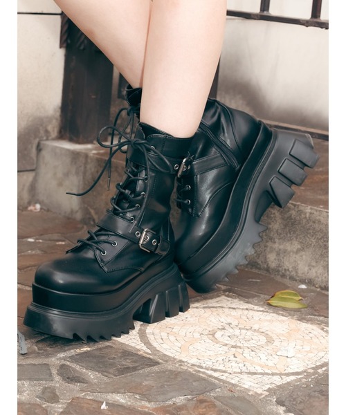 25㎝　EASY RIDER BASIC BOOTS エンジニアブーツ　ブラック セール】【厚底】バックルベルトエンジニアブーツ（ブーツ）｜EVRIS