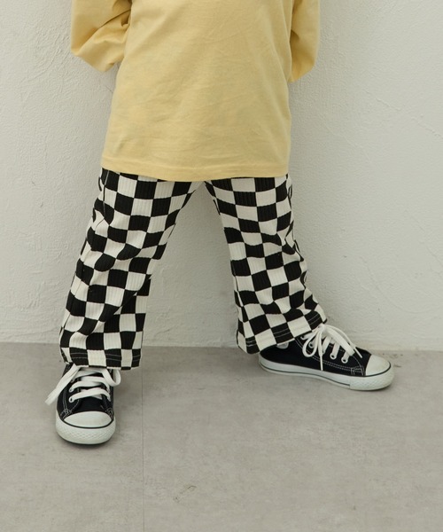 pairmanon（ペアマノン）の「【90-150cm】リブカットアソートガラワイドパンツ（その他パンツ・キッズ・ブラック/ブルー/パープル/ブラウン/ネイビー/ブラウン系その他・100/110/90/150/140/120/130）」の2枚目の写真