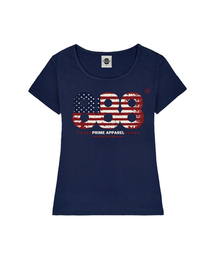 APPAREL レディース Uネックスリムフィット半袖Tシャツ 6 COLORS