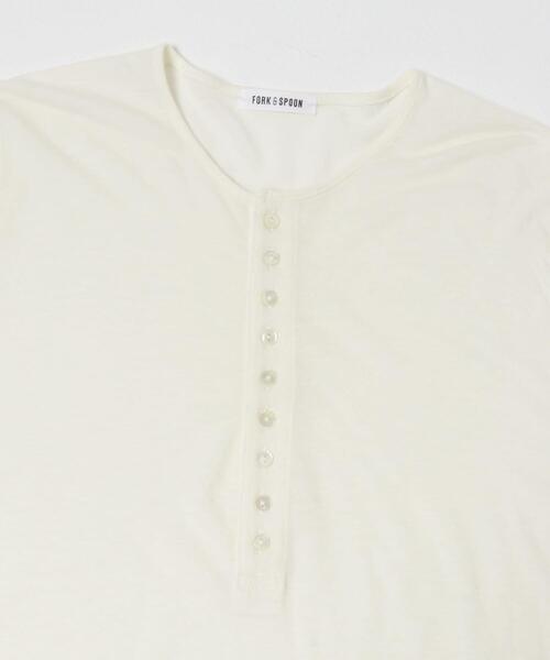 FORK&SPOON（フォークアンドスプーン）の「FORK&SPOON　ウール混ヘンリーネックカットソー（Tシャツ/カットソー・レディース・ライトブルー/ブラック/グレー/オフホワイト・1）」の10枚目の写真