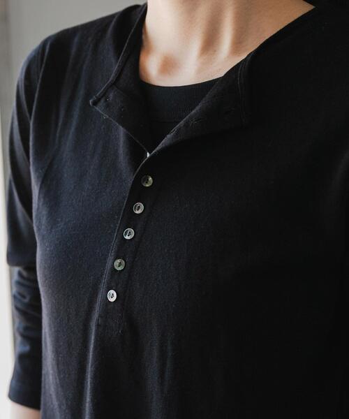 FORK&SPOON（フォークアンドスプーン）の「FORK&SPOON　ウール混ヘンリーネックカットソー（Tシャツ/カットソー・レディース・ライトブルー/ブラック/グレー/オフホワイト・1）」の15枚目の写真