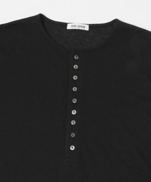 FORK&SPOON（フォークアンドスプーン）の「FORK&SPOON　ウール混ヘンリーネックカットソー（Tシャツ/カットソー・レディース・ライトブルー/ブラック/グレー/オフホワイト・1）」の21枚目の写真