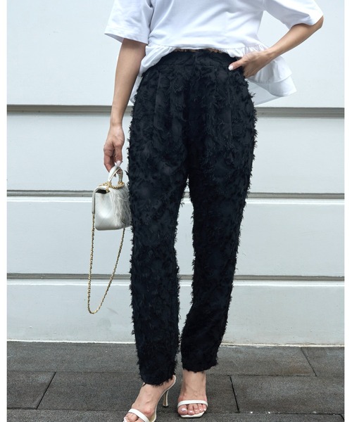 BIRTHDAY BASH(バースデイバッシュ)の「JACQUARD TAPERED PANTS(ジャガードテーパードパンツ)(その他パンツ・レディース・ホワイト/ブラック・S/M)」の13枚目の写真