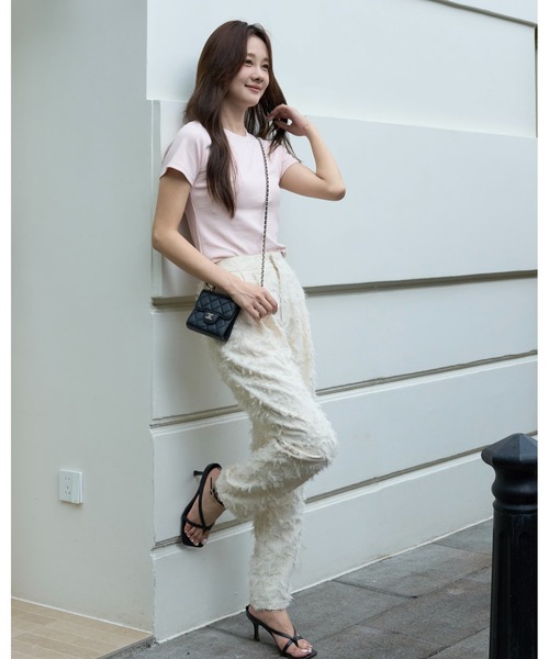 BIRTHDAY BASH(バースデイバッシュ)の「JACQUARD TAPERED PANTS(ジャガードテーパードパンツ)(その他パンツ・レディース・ホワイト/ブラック・S/M)」の22枚目の写真