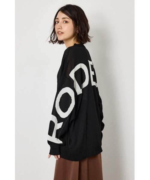 RODEO CROWNS WIDE BOWL（ロデオクラウンズワイドボウル）の「WIDE LOGO ニットカーディガン（カーディガン/ボレロ・レディース・ブラック/グレー×ホワイト/ベージュ/ネイビー系1・FREE）」の11枚目の写真