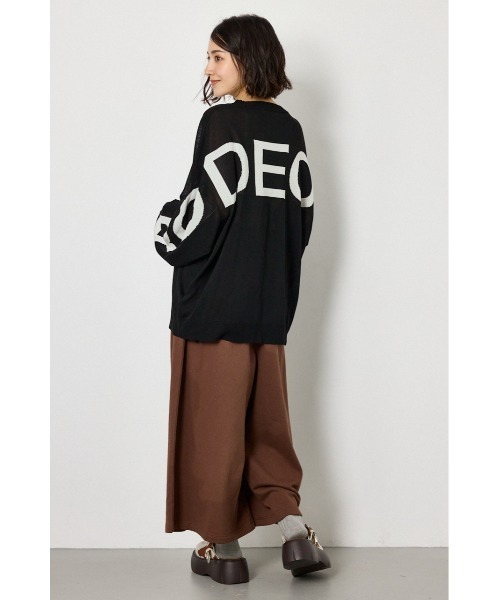 RODEO CROWNS WIDE BOWL（ロデオクラウンズワイドボウル）の「WIDE LOGO ニットカーディガン（カーディガン/ボレロ・レディース・ブラック/グレー×ホワイト/ベージュ/ネイビー系1・FREE）」の14枚目の写真