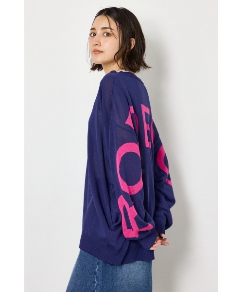 RODEO CROWNS WIDE BOWL（ロデオクラウンズワイドボウル）の「WIDE LOGO ニットカーディガン（カーディガン/ボレロ・レディース・ブラック/グレー×ホワイト/ベージュ/ネイビー系1・FREE）」の16枚目の写真