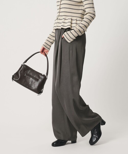 BEAUTY&YOUTH UNITED ARROWS(ビューティーアンドユースユナイテッドアローズ)の「アセテート 2タック ワイドストレートパンツ ウォッシャブル(その他パンツ・レディース・ブラック/ダークグレー・XS/M/S)」の3枚目の写真