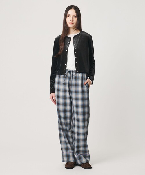 BEAUTY&YOUTH UNITED ARROWS(ビューティーアンドユースユナイテッドアローズ)の「ベロア コンパクト カーディガン ウォッシャブル(カーディガン/ボレロ・レディース・ダークブラウン/オフホワイト/ブラック・FREE)」の13枚目の写真