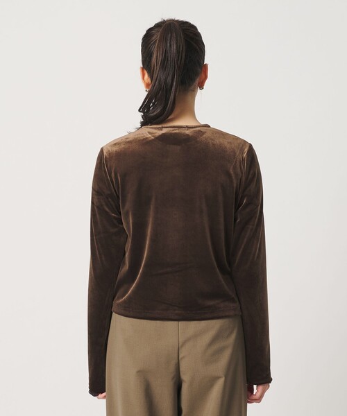 BEAUTY&YOUTH UNITED ARROWS(ビューティーアンドユースユナイテッドアローズ)の「ベロア コンパクト カーディガン ウォッシャブル(カーディガン/ボレロ・レディース・ダークブラウン/オフホワイト/ブラック・FREE)」の16枚目の写真