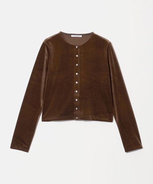 BEAUTY&YOUTH UNITED ARROWS(ビューティーアンドユースユナイテッドアローズ)の「ベロア コンパクト カーディガン ウォッシャブル(カーディガン/ボレロ・レディース・ダークブラウン/オフホワイト/ブラック・FREE)」の17枚目の写真