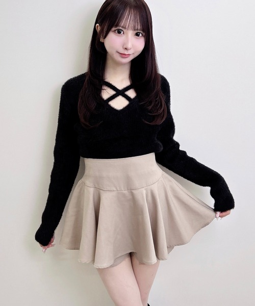 INGNI(イング)の「【WEB限定】フェザークロスニット(ニット/セーター・レディース・ボルドー/ピンク/チャコールグレー/ブラック/アイボリー・M)」の14枚目の写真