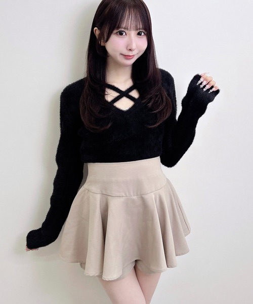 INGNI(イング)の「【WEB限定】フェザークロスニット(ニット/セーター・レディース・ボルドー/ピンク/チャコールグレー/ブラック/アイボリー・M)」の15枚目の写真