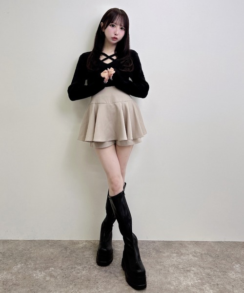 INGNI(イング)の「【WEB限定】フェザークロスニット(ニット/セーター・レディース・ボルドー/ピンク/チャコールグレー/ブラック/アイボリー・M)」の21枚目の写真