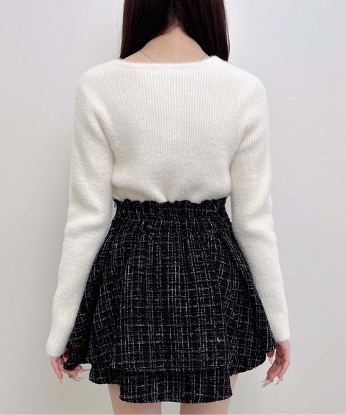 INGNI(イング)の「【WEB限定】フェザークロスニット(ニット/セーター・レディース・ボルドー/ピンク/チャコールグレー/ブラック/アイボリー・M)」の11枚目の写真