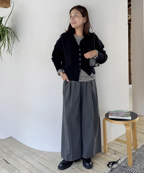 JOURNAL STANDARD(ジャーナルスタンダード)の「《新色あり/追加》MUSICオープンカラーカーディガン(カーディガン/ボレロ・レディース・ライトブルー/チャコールグレー/ブラック/タン・FREE)」の6枚目の写真