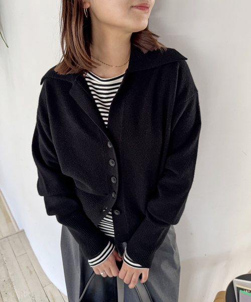 JOURNAL STANDARD(ジャーナルスタンダード)の「《新色あり/追加》MUSICオープンカラーカーディガン(カーディガン/ボレロ・レディース・ライトブルー/チャコールグレー/ブラック/タン・FREE)」の16枚目の写真