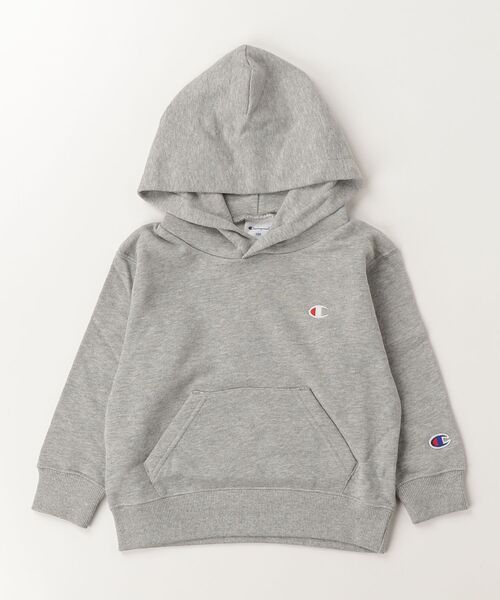 Champion(チャンピオン)の「【Champion/チャンピオン】キッズ ベーシック フーデッドスウェットシャツ(パーカー・キッズ・その他30/パープル/ネイビー/ブラック/オートミール/グレー・150/140/130/110/120/160/100)」の1枚目の写真
