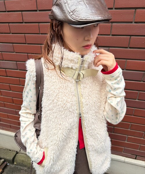 w closet(ダブルクローゼット)の「フェイクファーベスト(ベスト・レディース・ピンク/ベージュ/グレー・FREE)」の18枚目の写真