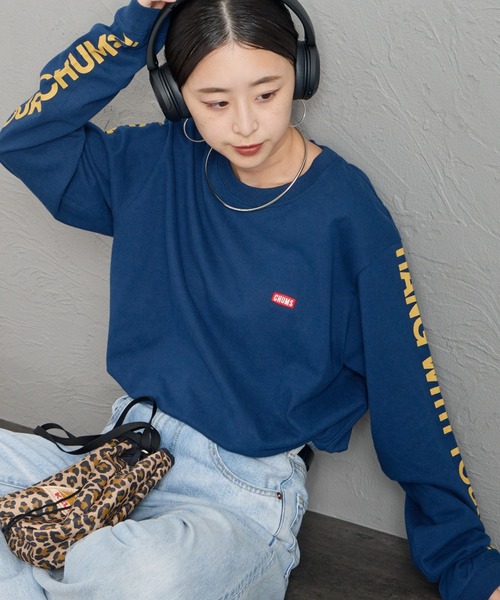 CHUMS（チャムス）の「【WEB限定】[CHUMS/チャムス] HWYC 袖プリント ロングスリーブTシャツ（Tシャツ/カットソー・レディース・ネイビー/ブラック/ホワイト・XL/L/M）」の3枚目の写真