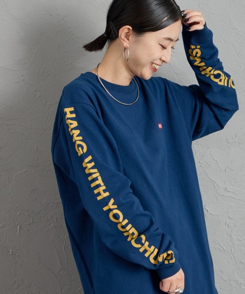 CHUMS（チャムス）の「【WEB限定】[CHUMS/チャムス] HWYC 袖プリント ロングスリーブTシャツ（Tシャツ/カットソー・レディース・ネイビー/ブラック/ホワイト・XL/L/M）」の5枚目の写真