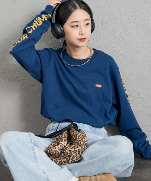 CHUMS（チャムス）の「【WEB限定】[CHUMS/チャムス] HWYC 袖プリント ロングスリーブTシャツ（Tシャツ/カットソー・レディース・ネイビー/ブラック/ホワイト・XL/L/M）」の6枚目の写真