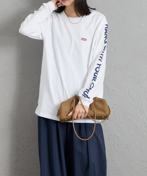 CHUMS（チャムス）の「【WEB限定】[CHUMS/チャムス] HWYC 袖プリント ロングスリーブTシャツ（Tシャツ/カットソー・レディース・ネイビー/ブラック/ホワイト・XL/L/M）」の8枚目の写真