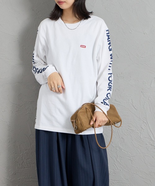 CHUMS（チャムス）の「【WEB限定】[CHUMS/チャムス] HWYC 袖プリント ロングスリーブTシャツ（Tシャツ/カットソー・レディース・ネイビー/ブラック/ホワイト・XL/L/M）」の9枚目の写真