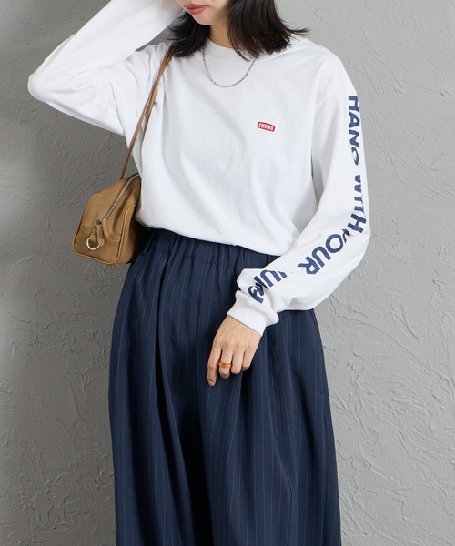 CHUMS（チャムス）の「【WEB限定】[CHUMS/チャムス] HWYC 袖プリント ロングスリーブTシャツ（Tシャツ/カットソー・レディース・ネイビー/ブラック/ホワイト・XL/L/M）」の16枚目の写真