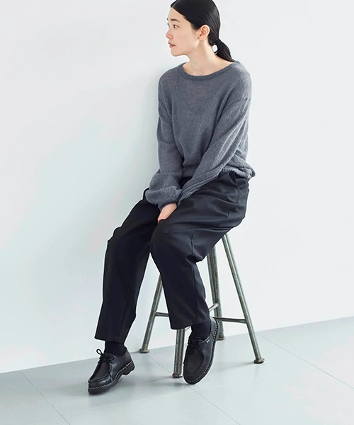 HAU(ハウ)の「パンツ "oval" wool serge(その他パンツ・レディース・グレー/ブラック・FREE)」の1枚目の写真