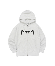 SIGNATURE KITTY LOGO HOOD ZIP-UP (LIGHT MELANGE)