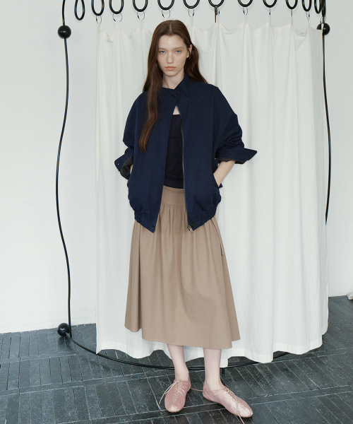 FRIVER07（フリバー07）の「High neck check detail bomber jumper [FRFA05JP02]_Navy（ブルゾン・レディース・ネイビー・FREE）」の2枚目の写真