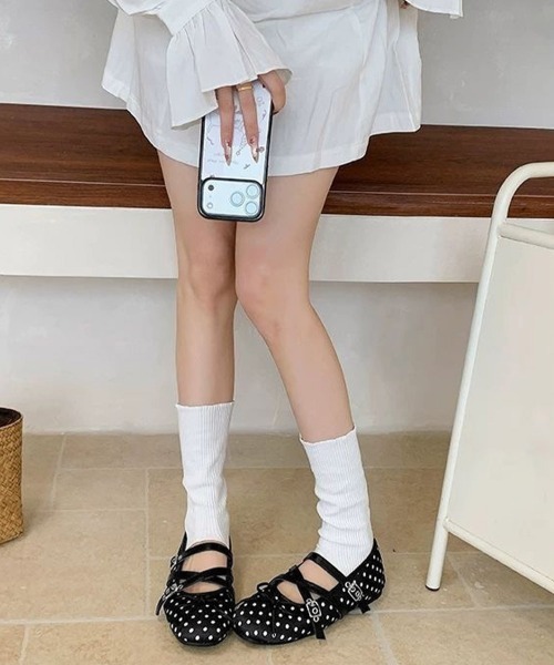 Miniministore(ミニミニストア)の「ドット柄メリージェーンパンプスレディース(パンプス・レディース・ブラック/ホワイト・23.5cm/23.0cm/24.0cm/22.5cm/24.5cm)」の8枚目の写真