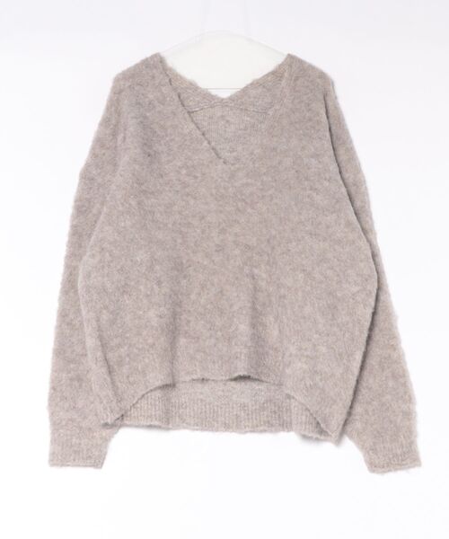 antiqua（アンティカ）の「ブラッシュド加工ニット（ニット/セーター・レディース・ベージュ系その他/グレー系その他/ブルー系その他/ピンク系その他/ブラック・ONESIZE）」の3枚目の写真